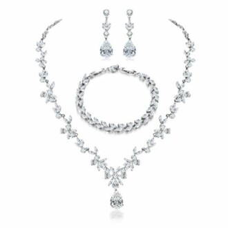 Hadskiss Jewelry Set for Women: A Stunning White Gold Plated Set for All Occasions