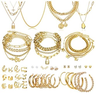 46 Pcs Gold Jewelry Set Review: A Glamorous Collection for Women and Girls